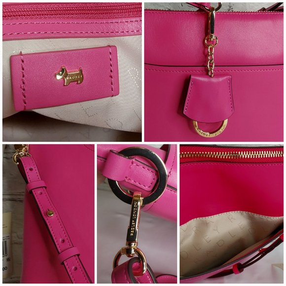 'RADLEY LONDON' 'SCOTTIE' LEATHER TOP ZIP CROSSBODY BAG CONCEAL KEY FOB - Picture 10 of 16